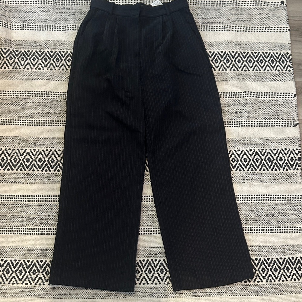 Abercrombie & Fitch Black&grey striped  Wide Leg Pants